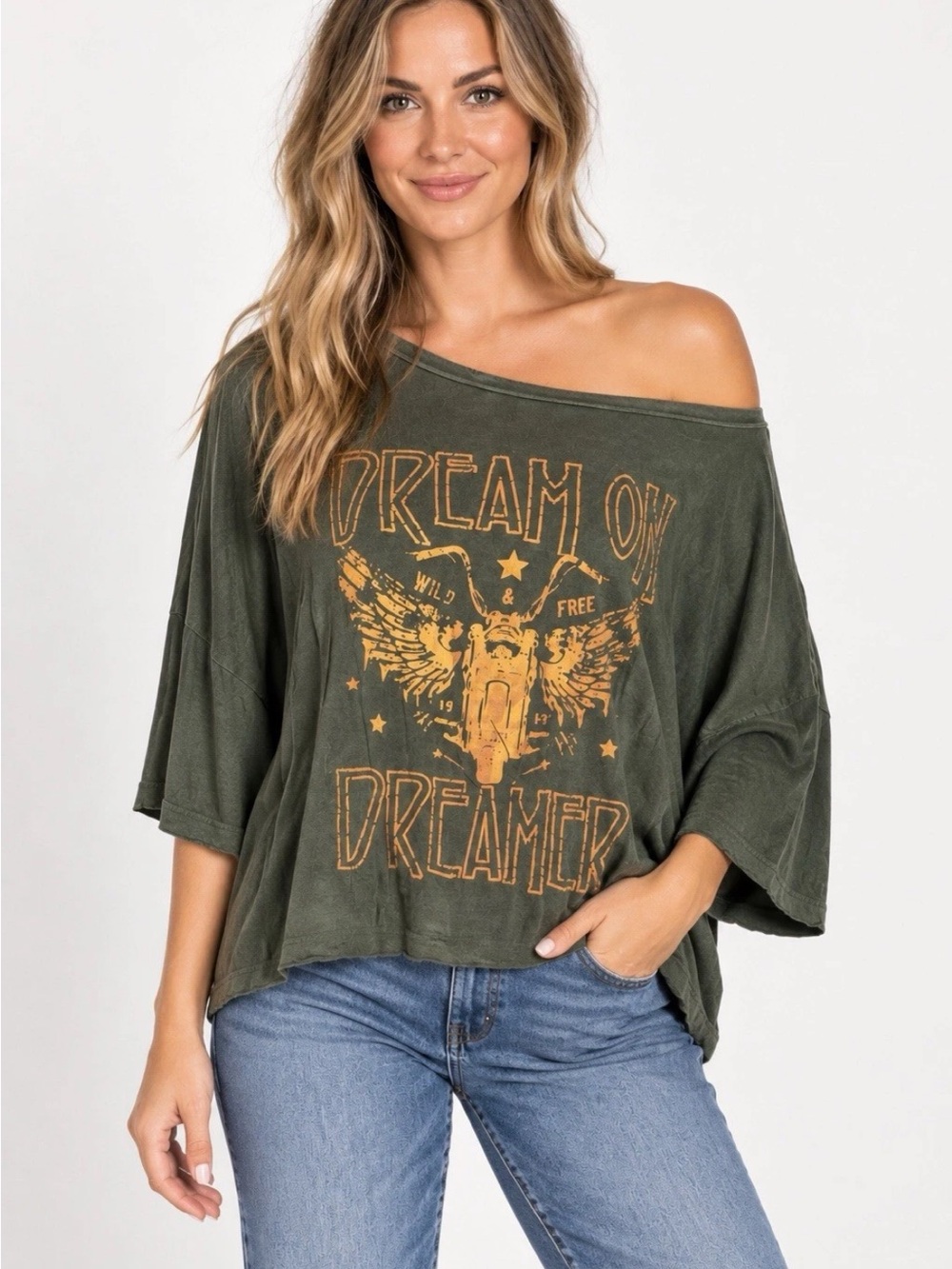 MT Los Angeles Dream On Dreamer Motorcycle Graphic Tee Medium